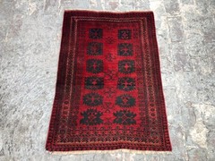 Vintage Turkmen Ersari Rug 2’8×3’9 ft Afghan Hand Knotted Wool Tribal Accent Rug