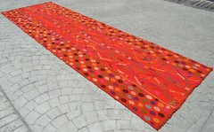 5′ x 15′ Turkish Hand Woven Kilim Rug Large Runner Jajim Rug Actual: 55″ x 176″