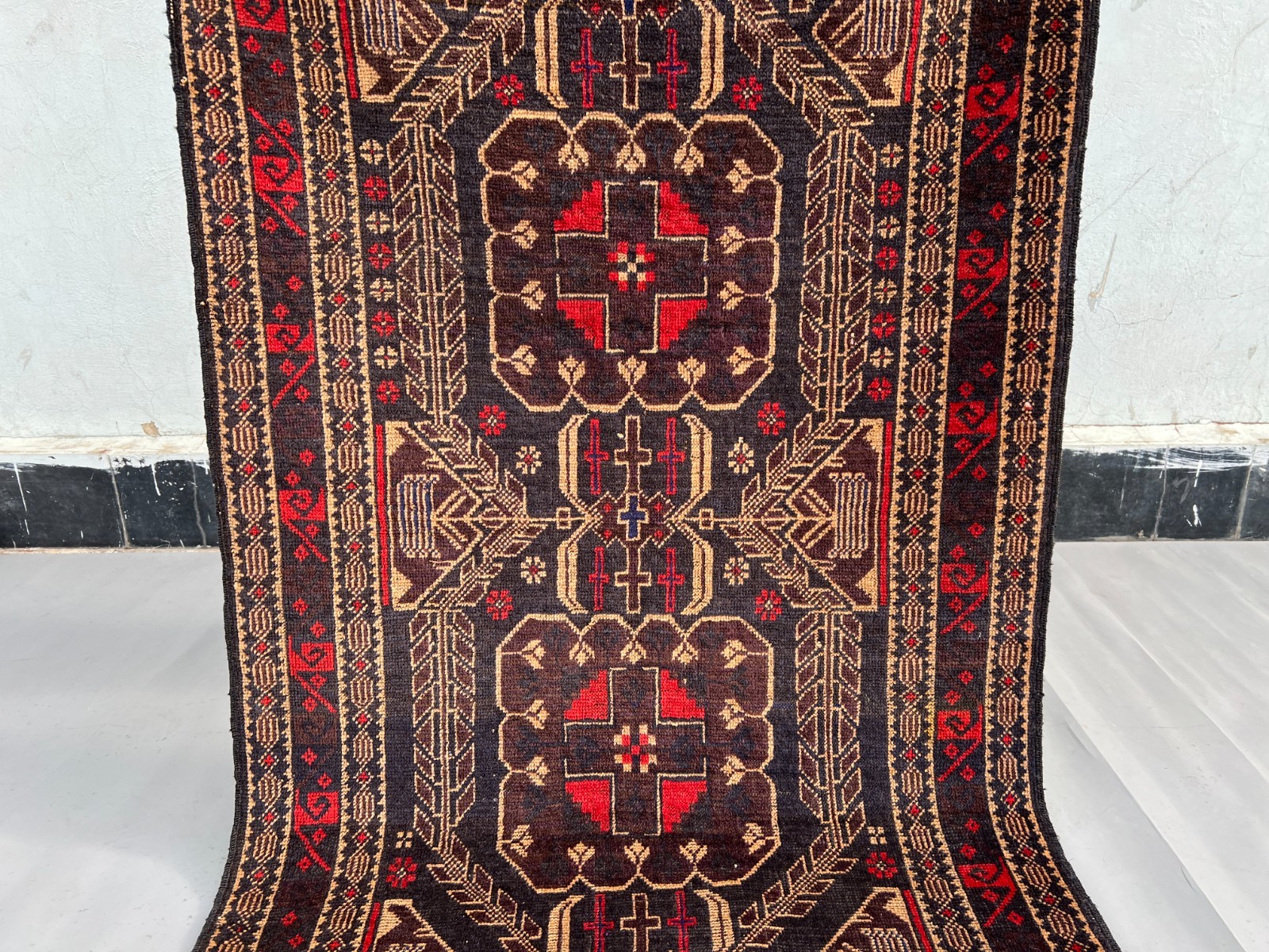 Vintage Nomad Maldari, Tribal Adreskan Belouch Natural Vegetable Dye Carpet gallery