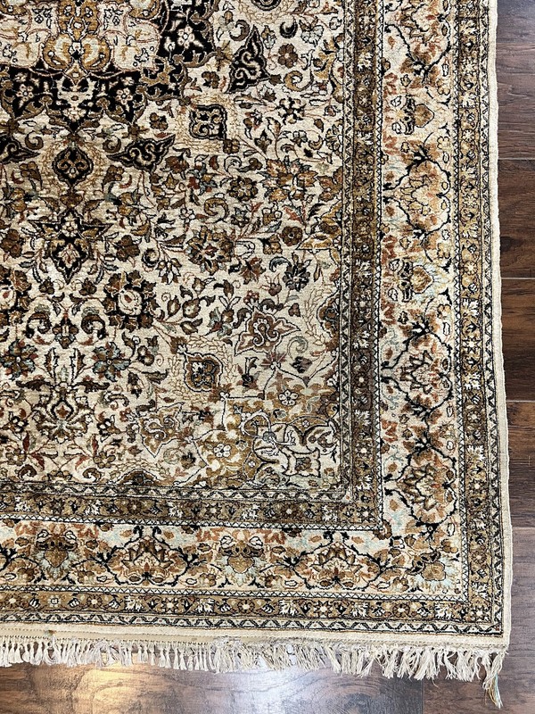 Silk Rug Very Fine 60 Raj 475 KPSI Floral Medallion Handmade Silk on Silk gallery