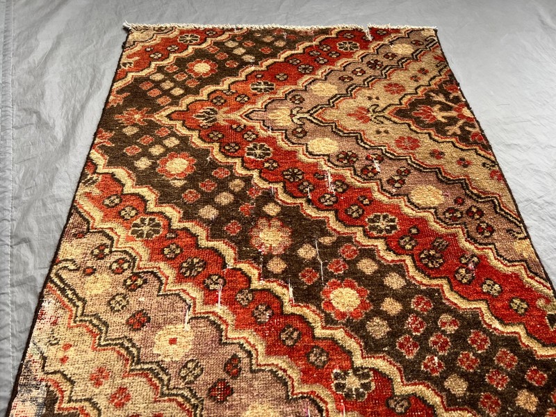 Vintage Ersari Hand-Knotted Turkmen Runner 2'2 x 5'10 ft Geometric Wool Rug gallery