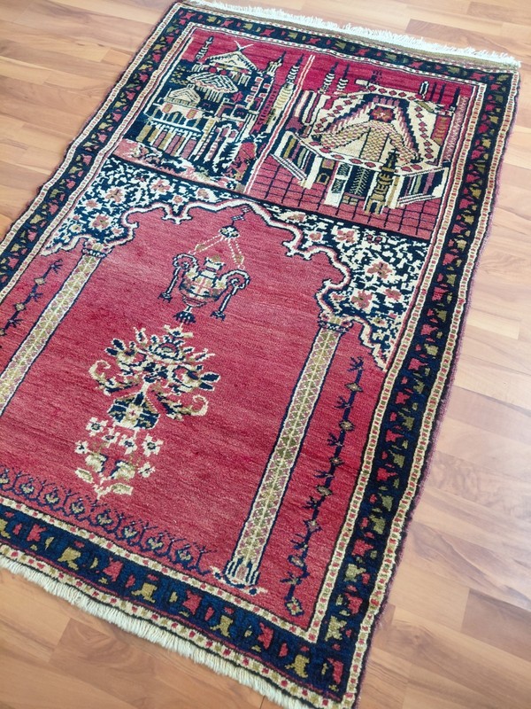 4X5 Columned Picture Carpet Antique Prayer Rug High Quality Special Rug gK gallery