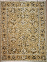 Handmade Hand-Woven Yellow and Blue Oriental Rug 9×12
