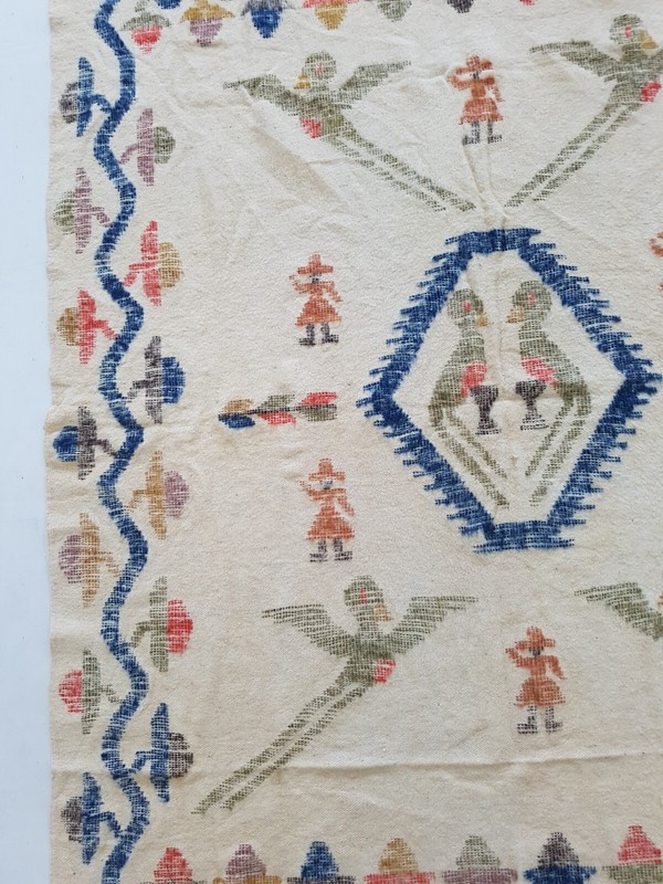 Vintage Handmade Traditional Beautiful Afghani Kilim Floor Rug Carpet 197x143 cm gallery