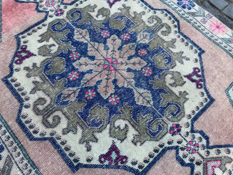 Boho Decor Rug, Home Decor Rug, Turkish Vintage Rug, Oushak Kilim Rug,4,2x7,3ft gallery