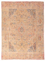 Vintage Hand-Knotted Area Rug 9’5″ x 12’7″ Traditional Oriental Wool Carpet