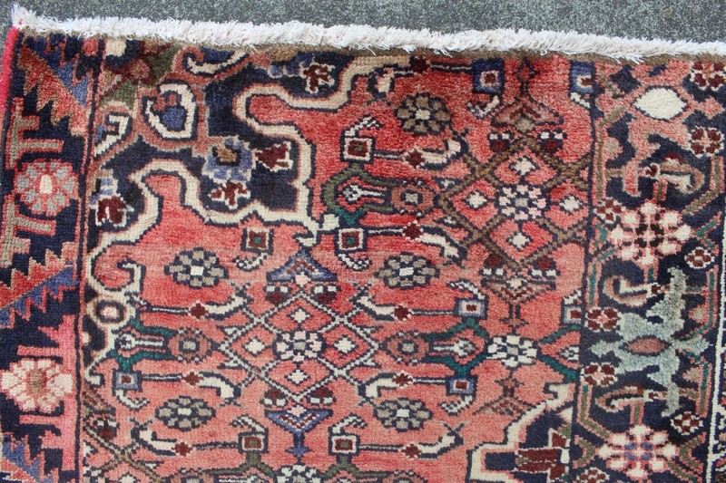 Vintage Hand Made Vagereh Traditional Oriental Wool Pink Red Small Rug 63x61cm gallery