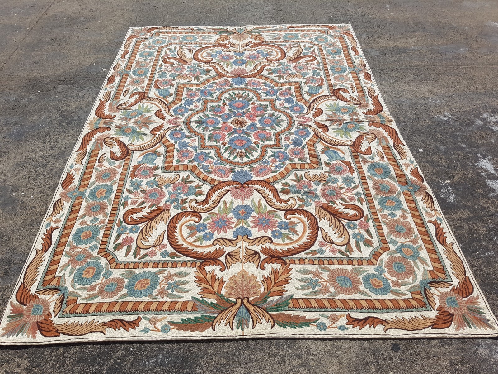 Vintage Hand Woven Traditional Kashmiri Multicolor Kilim Rug Carpet 272x186 cm gallery