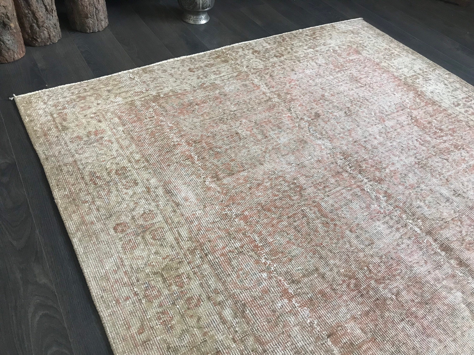5.1x8.7 Large Vintage Turkish Oushak Muted Rug gallery