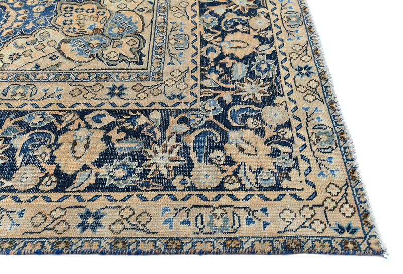 Handmade Semi-Antique Oriental Rug Muted Color Distressed Style Carpet 9X12 ft gallery