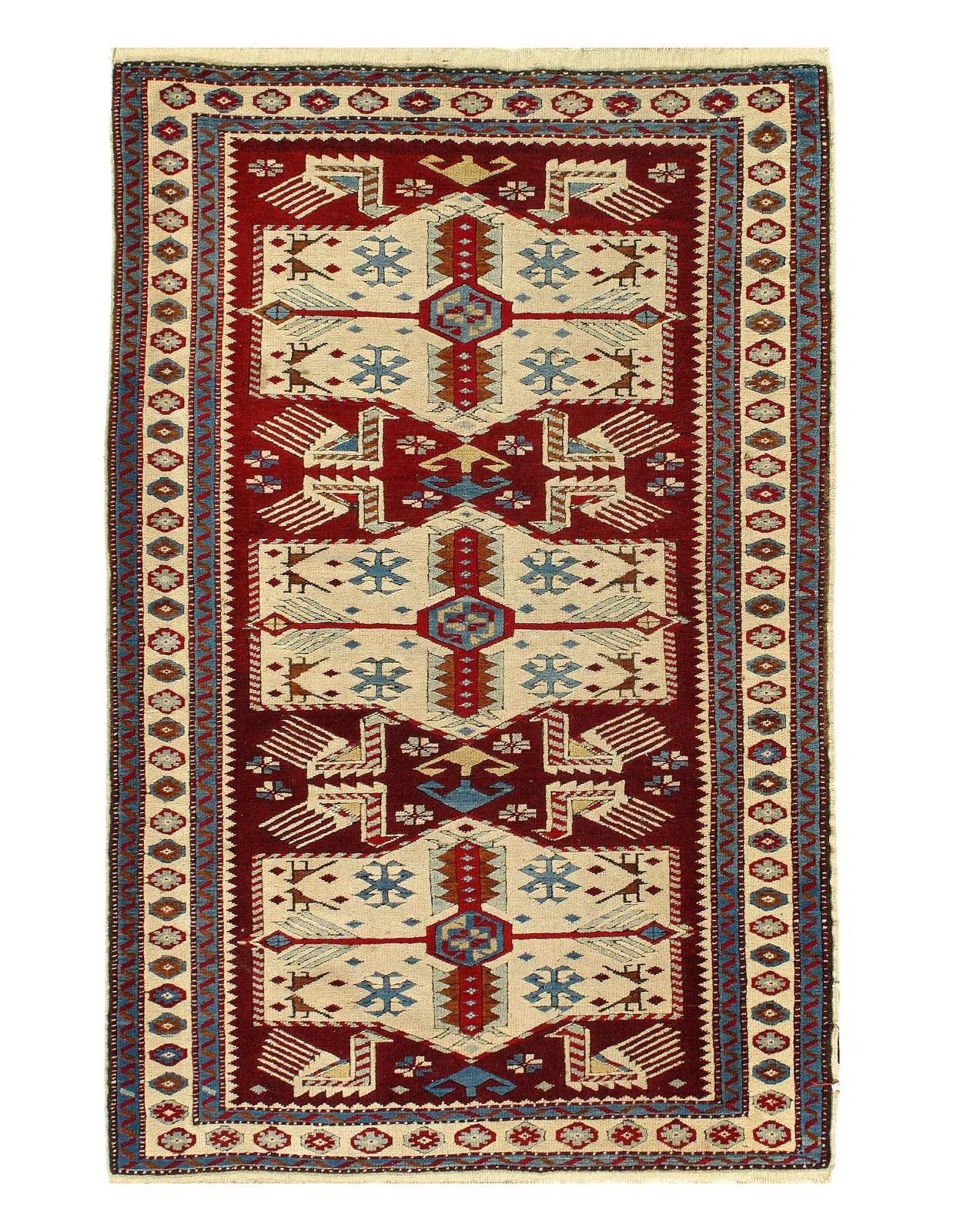 Fine Hand Knotted Vintage Kazak 3'4'' X 5'1'' gallery