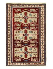 Fine Hand Knotted Vintage Kazak 3’4” X 5’1”