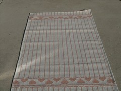 Fantastic Hand Woven Rug Carpet Area Heather’s Peach Hearts Stripes 3×5 Wool LN
