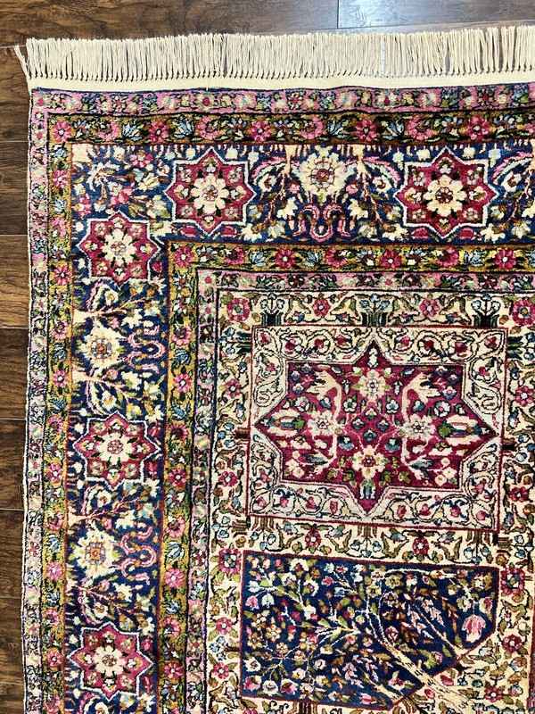 Kirman Lavar Rug 8x9 Antique Carpet Colorful 1920s Handmade Wool Rug 200 KPSI gallery