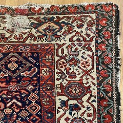 Vintage Rug 3′ 9 x 5′ 8 Blue Semi Antique Worn Farmhouse Oriental Rug
