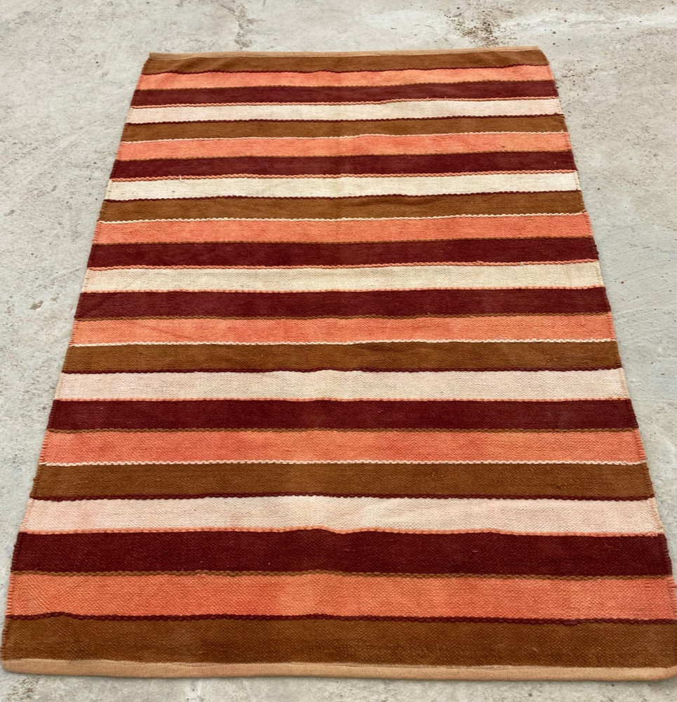 Vintage Traditional Handmade Beautiful Striped Kilim Floor Rug Carpet 180x116 cm