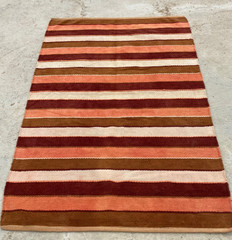 Vintage Traditional Handmade Beautiful Striped Kilim Floor Rug Carpet 180×116 cm