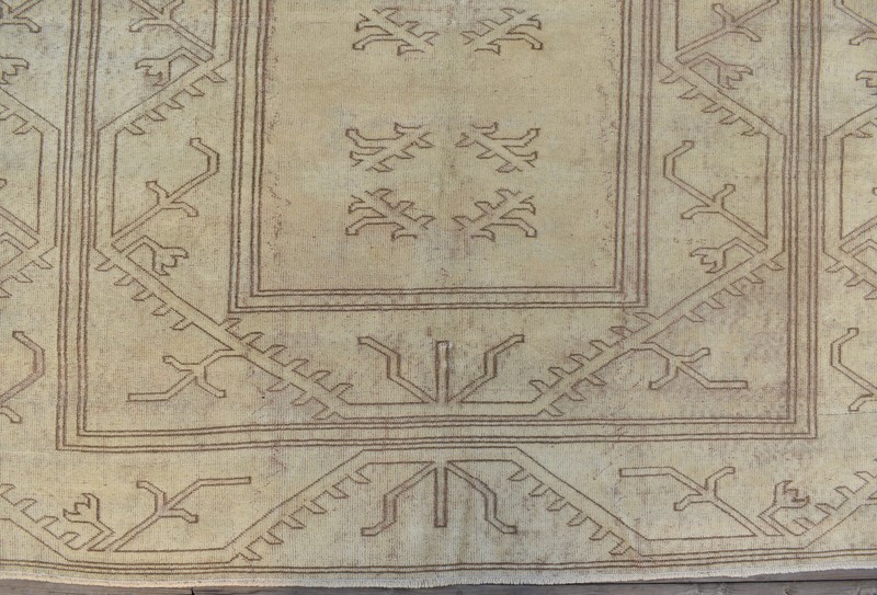 Turkish Rug 78x106 in Vintage Rug Milas Carpet 6x8 Size Muted Color Natural Wool gallery