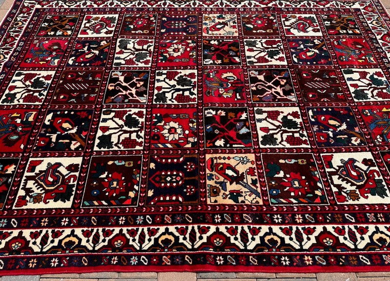 Handmade Vintage 4 Seasons Design Oriental Rug,Garden Motifs,Light Distress,7x10 gallery