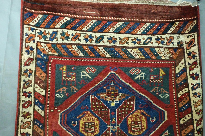 Antique Shahsavan Rug Very Good Condition Cute Animals Great Colors 56X41 in gallery