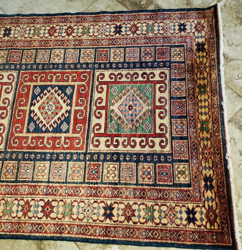 Antique Traditional Zanjan Tribal Caucasian Hand-Knotted Carpet Wool 5'8" x 4' gallery