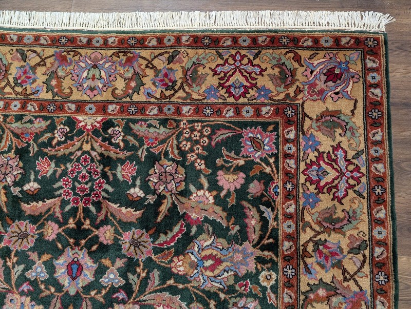 Romanian Rug 7x10, Signed By Master Weaver, Forest Green, Oriental Carpet gallery