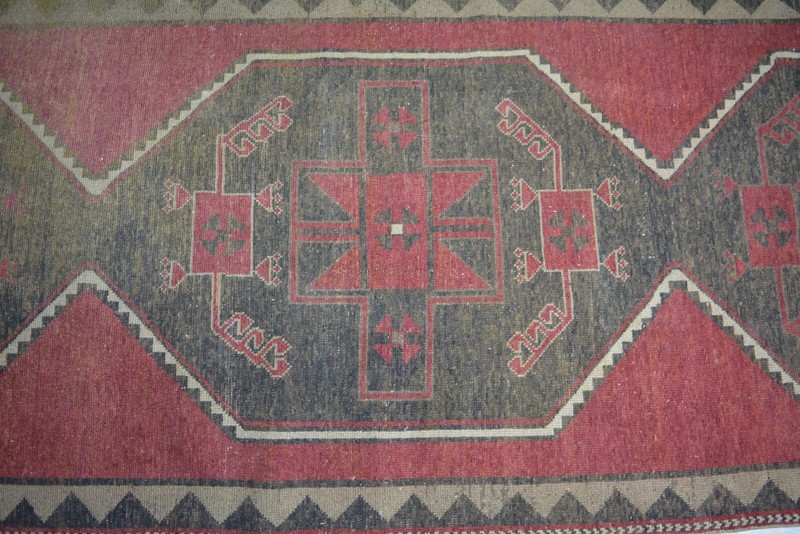 Antique Red Handmade Runner, 3.9x12.8ft, Red Bohemian Large Entryway Runner Rug, gallery
