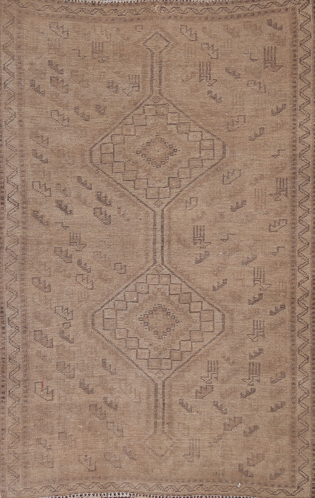 Antique Muted Distressed Hand-knotted Traditional Evenly Low Pile Area Rug 5'x7' gallery