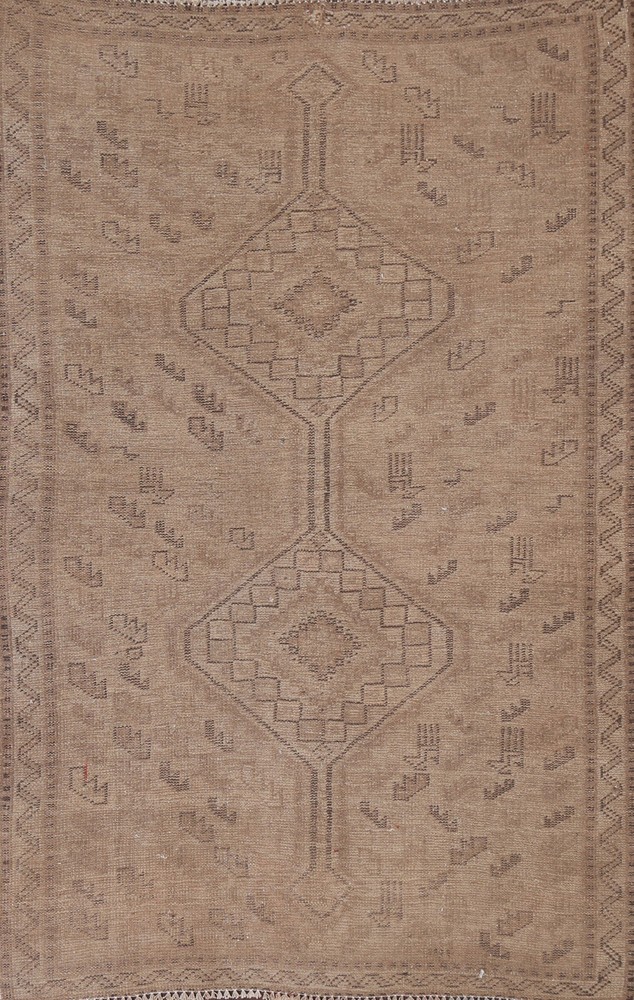 Antique Muted Distressed Hand-knotted Traditional Evenly Low Pile Area Rug 5'x7'