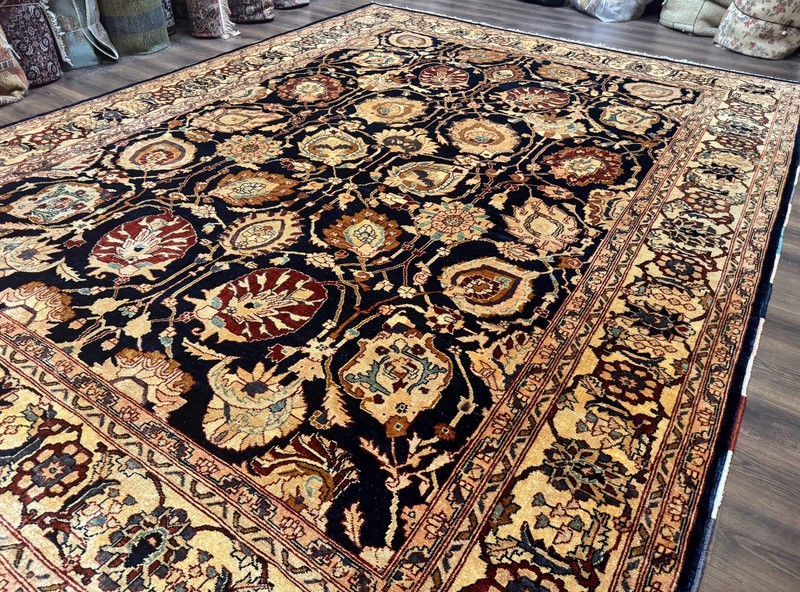 Pak Per'sian Bidjar Rug 10x13, Midnight Blue and Tan Pakistani Carpet gallery
