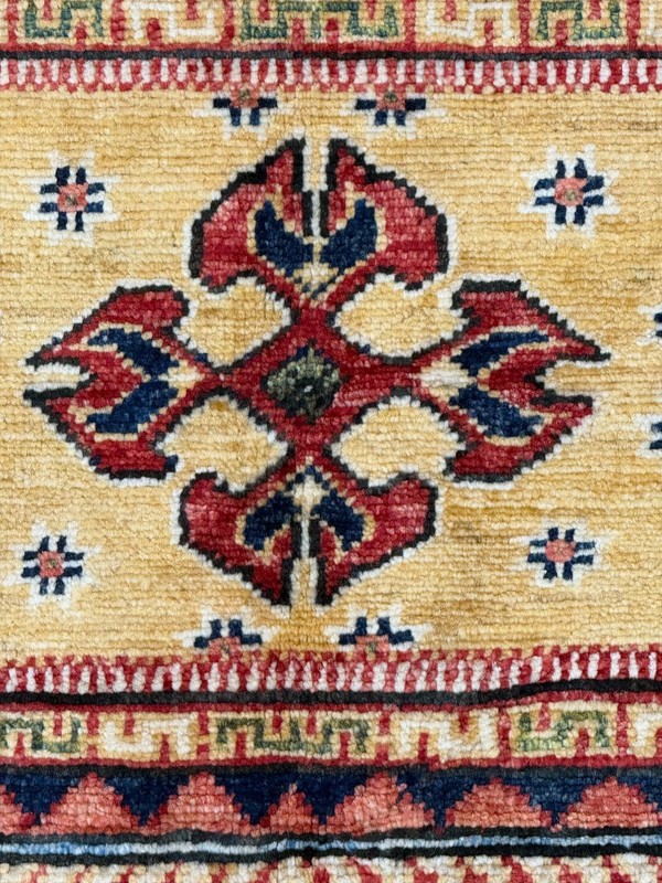 Handmade Wool Area Rug 4x6 , Red and Blue Green Rug, Oriental Rug gallery