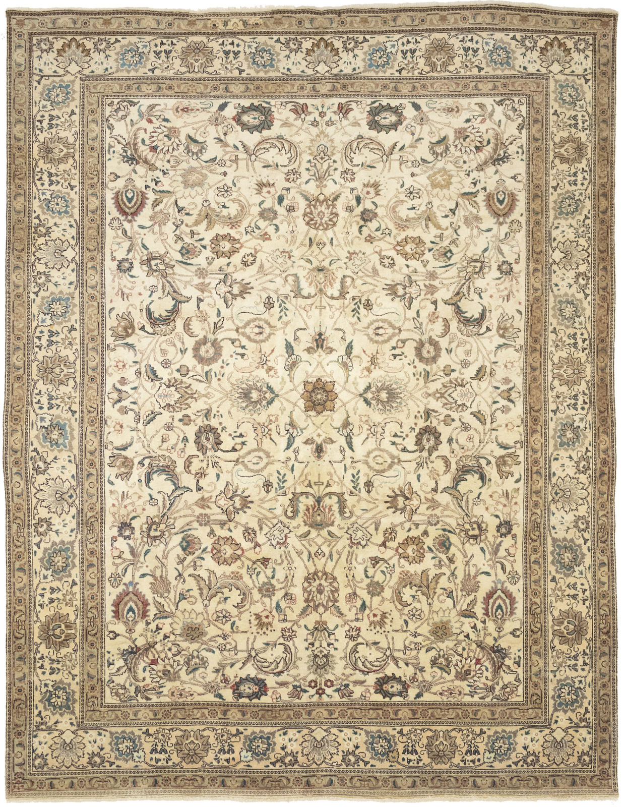 Semi-Antique Floral Handmade Oriental Rug Vintage Home Decor Carpet 9'7X12'5 ft gallery