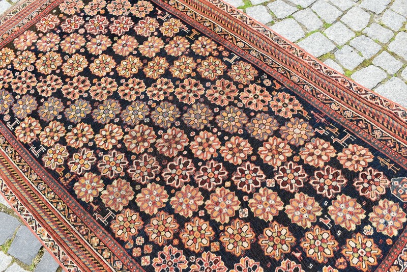 Fabulous Antique Caucasian Rug 44'' x 77'' Collector's Item Low Pile Wool Rug gallery