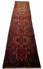 Vintage Karajeh Red Runner with Multi-Medallion – 2’10” x 12’5″