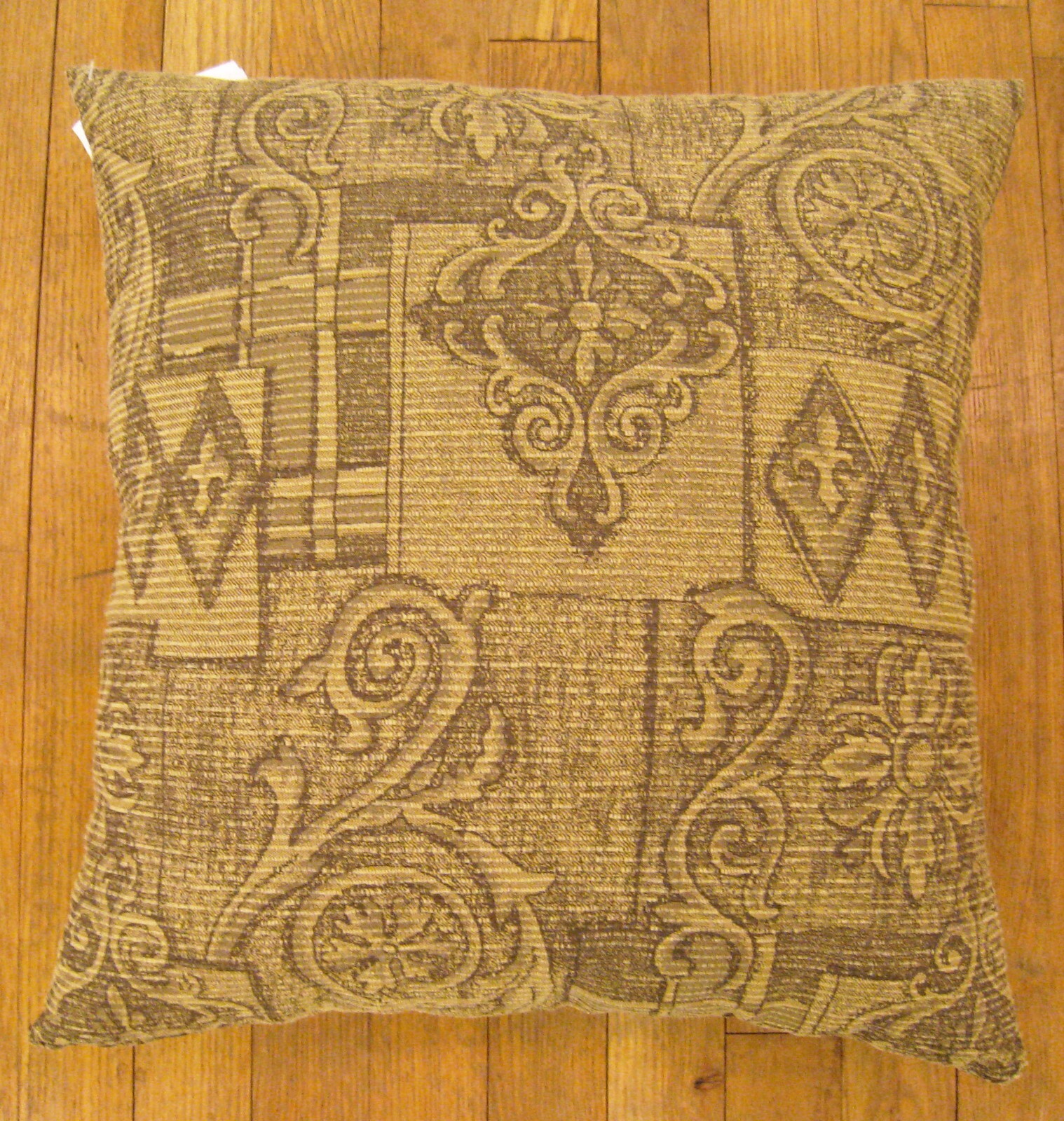 Vintage Floro-Geometric Fabric Pillow; size 1'8” x 1'6” with FREE SHIPPING! gallery