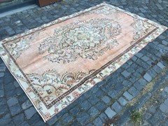 Bohemian Large Rug, Turkish Vintage Rug, Handmade Wool Rug, 5,4 x 8,5 ft