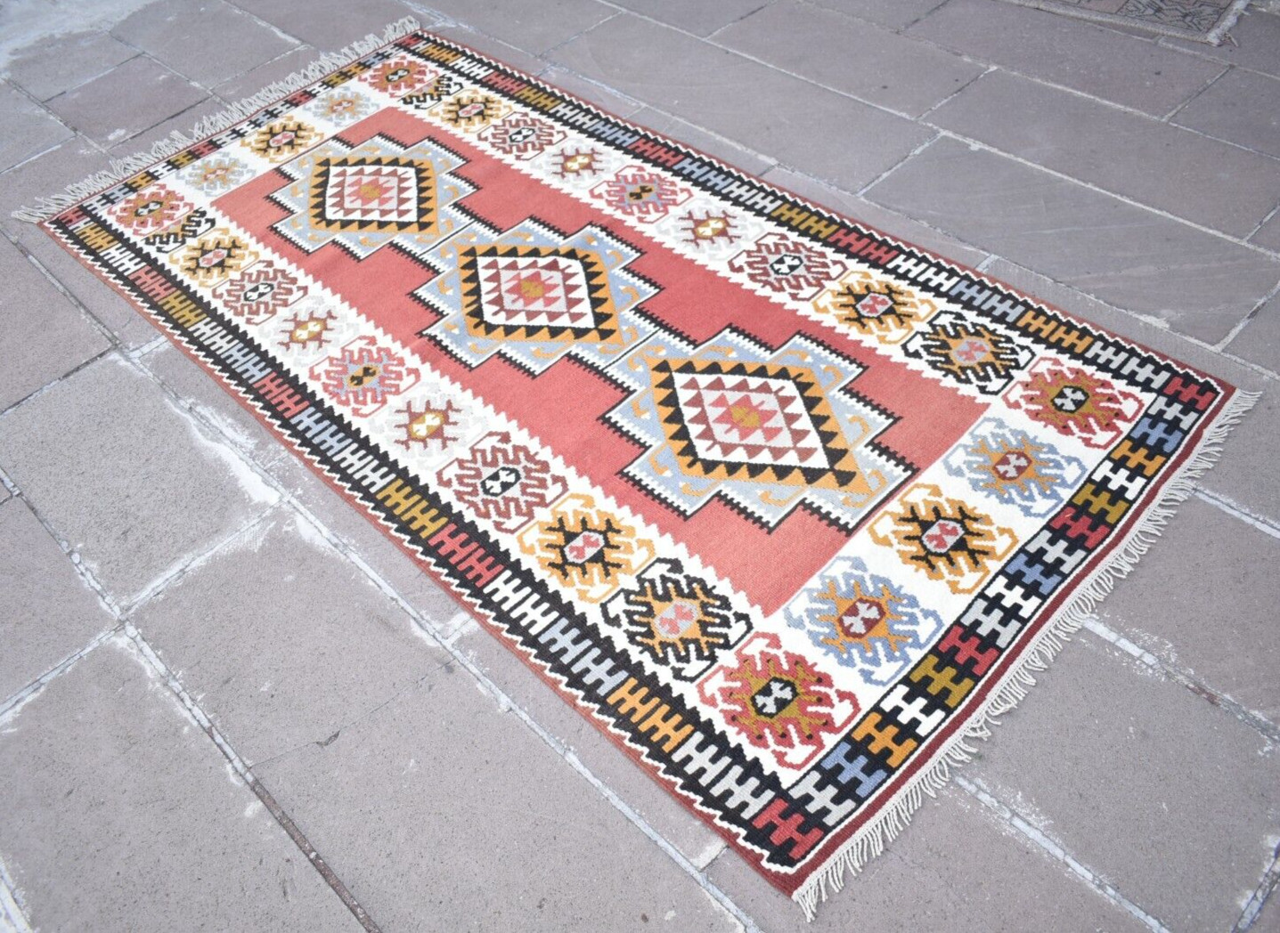 Turkish Kayseri Rug 43'' x 88'' Anatolian Yahyali Rug Organic Wool Area Rug gallery