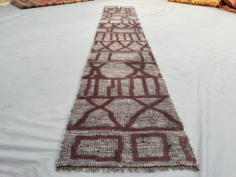 2x12 Vintage Moroccan Hand Knotted Wool Runner Rug Geometric Pattern Hallway Rug gallery
