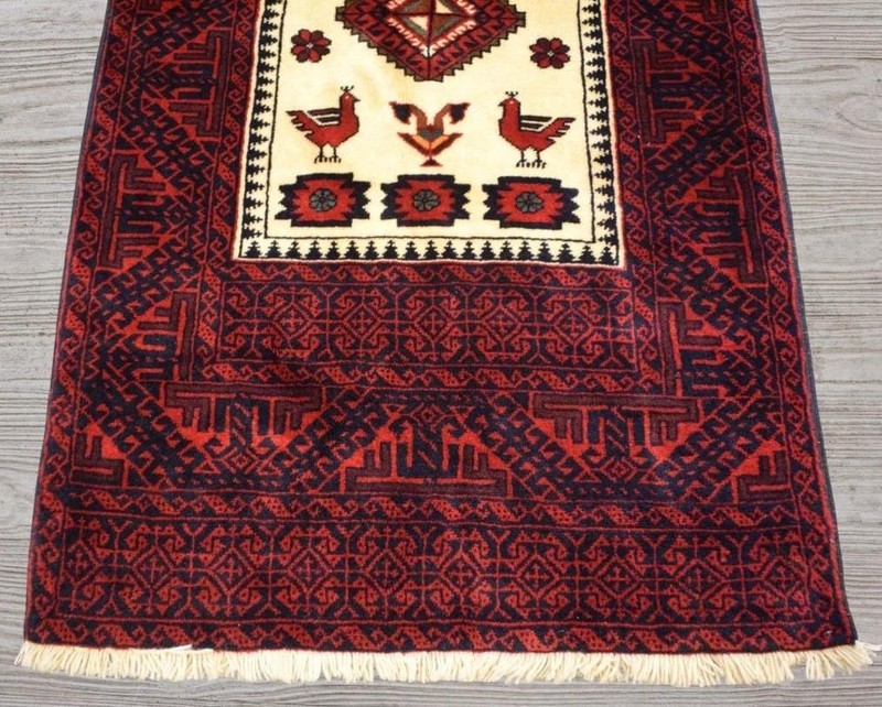 2'10 x 5'3 Top Quality Bird Design Vintage Oriental Handmade Wool Area Rug 3 x 5 gallery