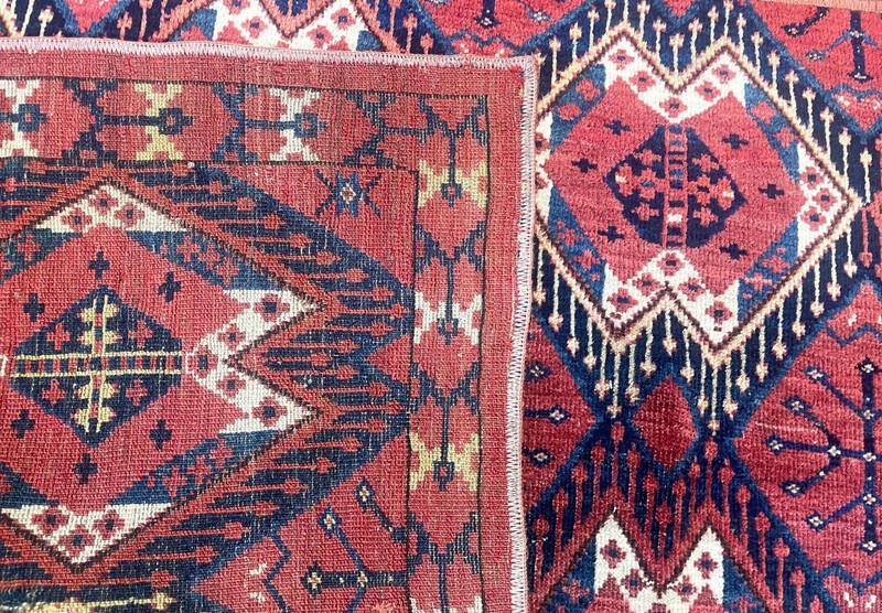 Antique Yomud Turkoman Rug Fragment, AS IS, 3' x 5'6" #116998 gallery