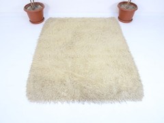 Genuine Sheepskin Area Rug Natural Wool Shag Throw Cream White 4.7×6.2 ft