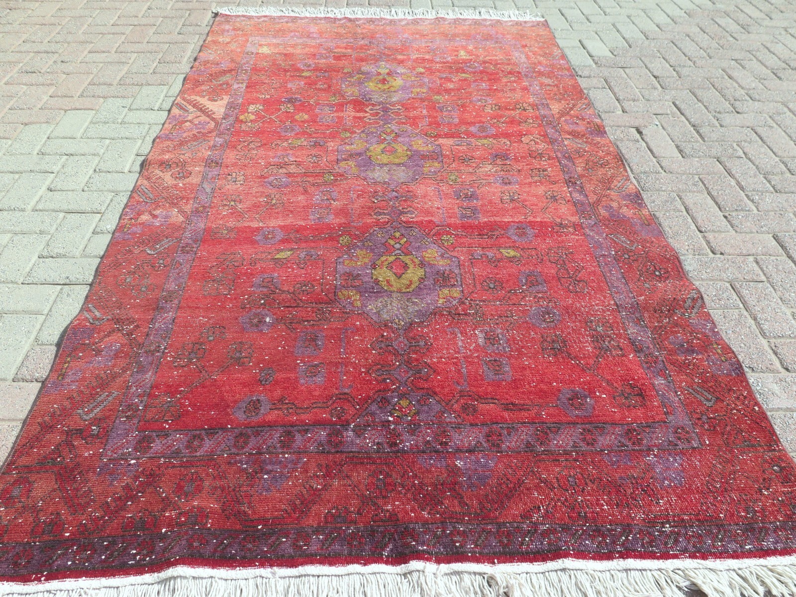 Turkish Rug, Area Rug, Antique Rug Wool Floor Rug Kula Handmade Carpet 57"X102" gallery