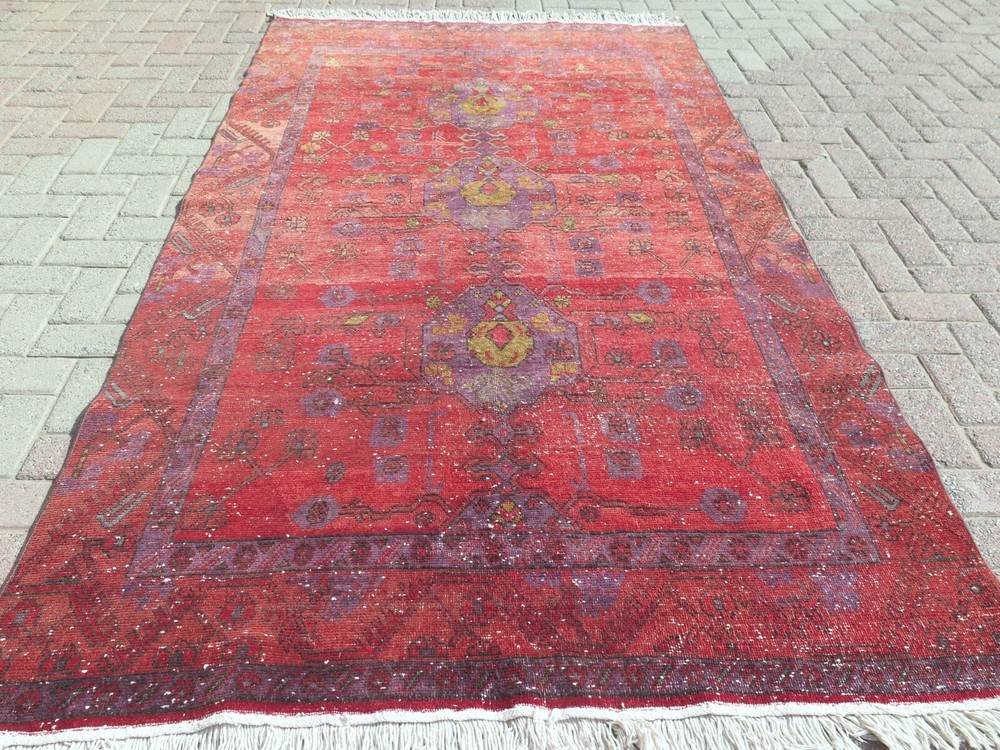 Turkish Rug, Area Rug, Antique Rug Wool Floor Rug Kula Handmade Carpet 57"X102"