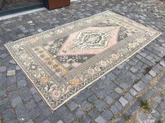 Bohemian Area Rug Handmade Wool Rug Turkish Vintage Traditional Rug 4,9 x 8,8 ft