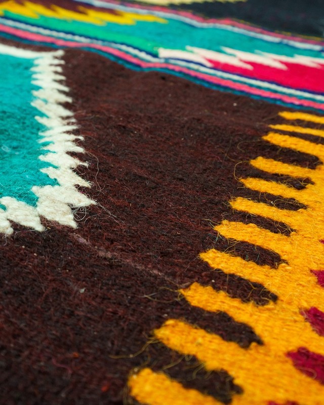 Oltenian Kilim Runner 100% Wool Geometric Neon Multicolor 1970s Romania 13x5ft gallery