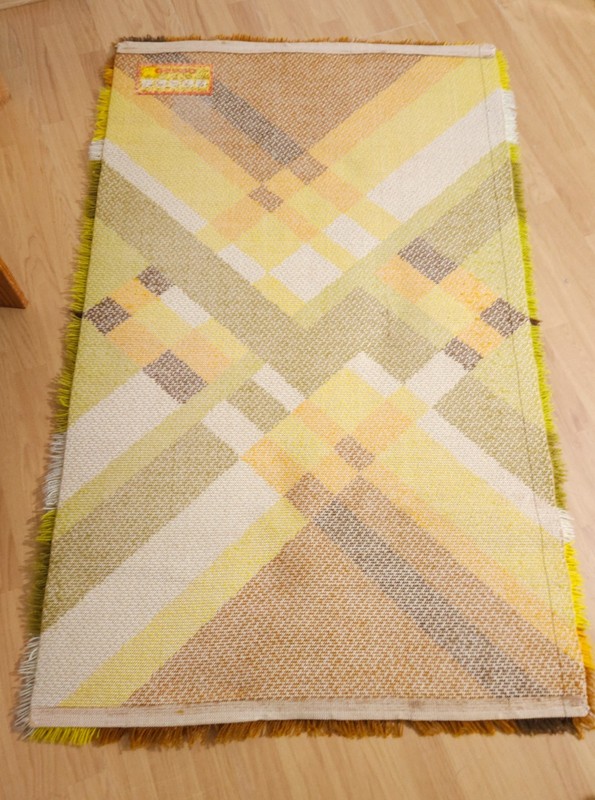 DESSO Allegro shag dralon wool Rug green orange yellow vintage 70s mid-century gallery