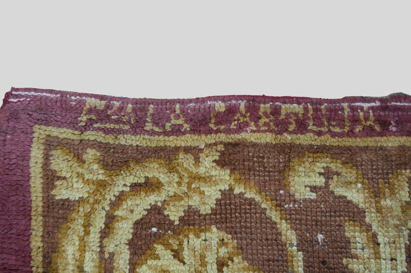 Antique Spanish Monastery Savonnerie rug early 19.th century Burgos gallery