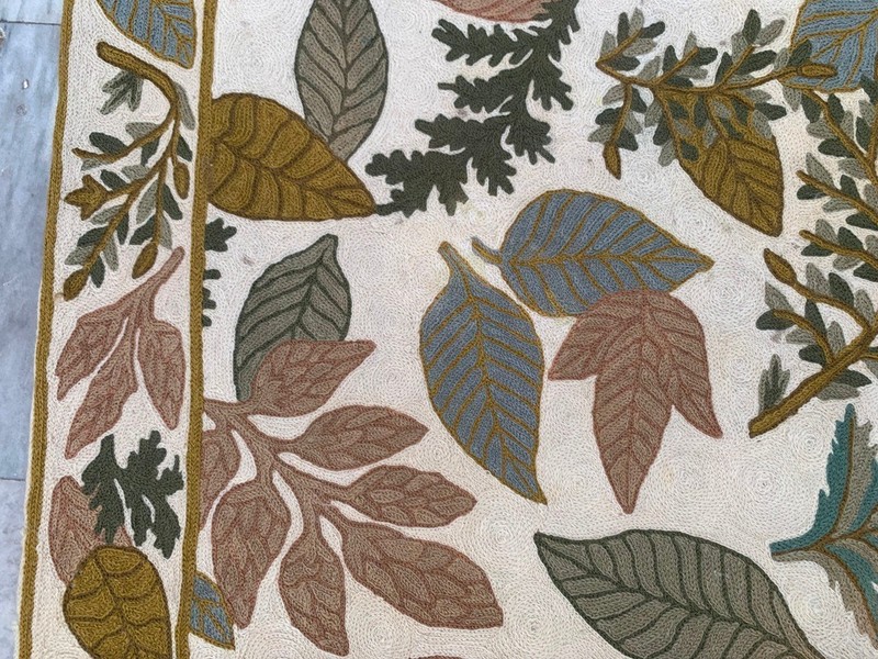 Vintage Aubusson Rug: Hand-woven Chain Stitch Carpet, Home Decor 2x4 ft gallery