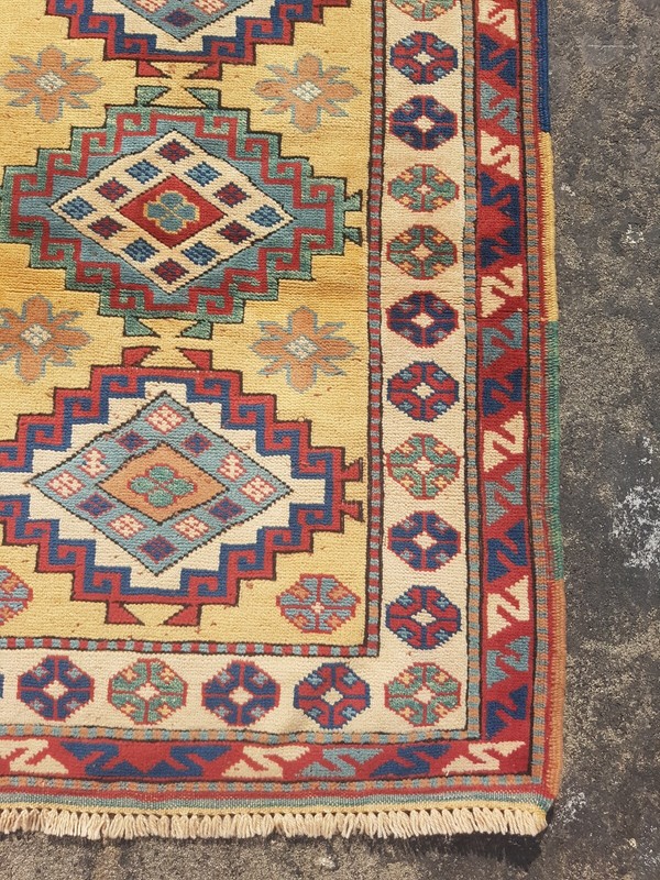 Vintage Hand Made Traditional Rug Oriental Wool Multicolor Carpet 135x91 cm gallery