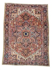 Circa 1920s Hand Knotted large Antique Herize Serapies rug size 8ft By 11ft
